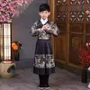 Traje Antigo Infantil Hanfu Peixe Voador para Meninos, Artes Marciais Chinesas Jin Yi Wei Peixe Voador e Unicórnio Estilo Dinastia Ming Versão Fina