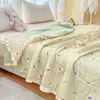 Colcha de verano de gasa de doble capa 100% algodón con estampado de encaje francés estilo coreano 2026 para madre y bebé, colcha fresca de verano estilo princesa fresca