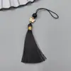 Borla Estilo Chinês com Design de Borboleta em Liga de Porcelana Azul e Branca para Celulares, Acessórios Tradicionais Hanfu e Borlas para Gola de Cheongsam