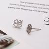 Coreano s925 Sterling Silver Agulha Temperamento Personalizado Simples Maple Leaf Bird Estudante All-match Brincos de Jóias de Orelha