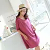 Comercio Exterior Primavera y Verano Nuevo Vestido Camiseta de Longitud Media Manga Media Talla Grande Bata de Noche Pijama de Modal Talla Grande Adicional