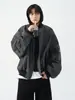 Diseño Original Retro Americano Uniforme de Béisbol para Hombre Otoño e Invierno Holgada Casual Corta con Capucha Textura de Piel Sintética Chaqueta
