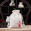 Pulseira de contas de Buda Jingang Wenwan saco de cordão de lona saco de presente de brocado saco pequeno saco de embalagem com cordão logo imprimível