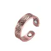 Nuevo Pulsera Retro de Cobre Rojo Europea y Americana de Amazon, Pulsera Magnética, Pulsera de Energía de Doble Anillo, Pulsera Abierta al por Mayor