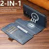 Funda de Teléfono tipo Cartera con Tapa abatible para Samsung S26Ultra con Ranura para Tarjetas y Soporte de Carga Inalámbrica Magnético Dos en Uno, Funda de Cuero