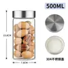 Frasco de Almacenamiento de Cáscara de Mandarina de Alto Borosilicato Más Vendido de Amazon, Frasco de Vidrio para Almacenamiento en Cocina, Frasco Personalizado con Sellado de Alimentos Resistente al Calor y al Frío