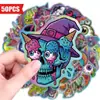 Compra Directa Transfronteriza [Calificado Ce.Cpc] 50 Piezas de Pegatinas Creativas de Graffiti de Terror Estilo Gótico Oscuro con Calaveras y Zombis