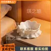 Bandeja de Almacenamiento de Joyas con Lazo Impreso en 3D para Productos Nuevos Transfronterizos Caja de Almacenamiento Femenina Bandeja de Almacenamiento de Joyas con Borde Rizado Lindo