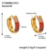 Brincos Esféricos em U de Três Fileiras de Diamante de Zircônia Cúbica de Alta Qualidade Xinyixin Banhados a Ouro 18K Real Acessível Luxo Versátil Brincos de Aço Inoxidável