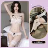 Lingerie Costas Vazadas Rendada Tentação Sexy Transparente Puro Desejo Provocante Lingerie de Cama Conjunto de Três Peças