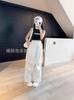Calça Trendy Girls Estilo Japonês Verão Fina 2026 Novo Verão Calças de Secagem Rápida Crianças Grandes Conjunto de Calças Cargo Brancas