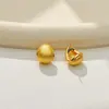 Pendientes de Botón de Metal Cepillado Forma de Gota de Agua de Gama Alta Joyería para Orejas de Temperamento Versátil de Lujo Ligero para el Trabajo