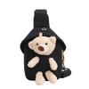 Bolso bandolera de felpa para niños de otoño e invierno para niñas, bolso de hombro de lona para estudiantes, personalizable con logo, bolso redondo pequeño, fresco y dulce