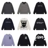 24 Otoño/Invierno Marca de Moda Letra Logo Integral Suéter de Punto Cuello Redondo Unisex Holgado Casual Top Versátil Manga Larga