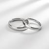 Nalan s925 Anillo de Pareja con Cara de Plata Simple Coreano para Hombre y Mujer Joyería de Mano Elegante J9721