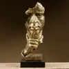 Escultura de Figura Abstrata Nórdica O Silêncio é Ouro Criativo para Escritório Sala de Estar Decorações Suaves para Casa