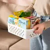 Cesta de Almacenamiento Miscelánea Estilo Japonés Caja de Almacenamiento de Escritorio para Cosméticos y Snacks Caja de Almacenamiento de Plástico para Hogar, Cocina, Baño