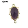 WT-C329 colgante de piedra Tianhe de color amatista con forma de gota clásica, se puede usar como accesorio de joyería para collar