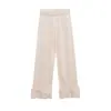 Ropa de Mujer Transfronteriza al por Mayor Otoño 2025 Nuevo Conjunto de Top con Encaje de Empalme + Pantalones Estilo Casual Perezoso para Mujer