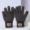 Luvas de Lã Tricotadas de Cinco Dedos para Homens, Couro Genuíno, Tela Sensível ao Toque, Inverno, para Estudantes, Ciclismo ao Ar Livre, para Prevenir Frio e Calor, Modernas e Simples