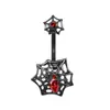 Anillo de Ombligo Nuevo de Telaraña Oscura Incrustado con Circonita Transfronterizo Uña de Ombligo de Halloween Anillo de Ombligo de Moda Personalizado Anillo de Ombligo Europeo y Americano