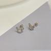 Dulce Estilo Cool Pendientes de Acero Titanio 316L para Viajero Combinables Diseño Nicho de Mariposa con Circonitas Microincrustadas Simples Combinables Lujo Ligero
