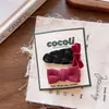 Nuevo Pasador Rojo y Negro de Tela de Otoño Temprano para Niños Coreanos Pinza Lateral para Niña Algodón Apilado Estrella Pinza para Adultos