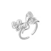 Anillo Dulce de Mariposa para Mujer, Suave y Elegante, Anillo Abierto de Dedo con Perla Elegante, Anillo de Dedo de Moda de Nicho 2025 para Mujer
