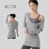 Cubierta Deportiva de Estilo Perezoso para Mujer, Top Largo Holgado de Cuello Redondo para Yoga que Cubre los Glúteos, Corte Ajustado, Adelgazante, Ropa de Fitness de Manga Larga