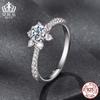 Anel Aifula S925 Prata de Lei Floco de Neve Cintilante Moissanita para Namorada Pedir em Casamento Anel Versátil de Luxo Leve Joia para Mulheres
