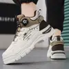 Botas Martin de cano alto, sapatos casuais respiráveis para o outono, com fivelas giratórias, sapatos esportivos masculinos para atividades ao ar livre, botas de trabalho masculinas