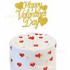 Tarjeta de pastel de San Valentín con destellos rojos, dorados y rosas, decoración para fiesta de San Valentín