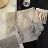 Pantaletas Populares de Encaje Francés para Mujer, de Cintura Alta de Seda Helada de Verano, Control de Abdomen y Levanta Glúteos, de Seda, Sin Costuras, al por Mayor