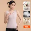 Colete térmico de lã e plumas de ganso para mulheres, camada interna espessa, tecido térmico que gera calor, colete de retalhos para outono e inverno, roupa íntima de base com forro de fleece