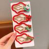 Adorno Navideño para la Cabeza de Niños Horquilla Nube Hueca Serie Roja para Niña Horquilla Estrella Accesorios Festivos para el Cabello de Niña
