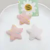Venta Caliente Tela de Hilo de Color Caramelo de un Solo Lado, Parche de Estrella de 5 cm, Materiales de Decoración para Pasador de Pelo Infantil, Accesorios para el Cabello, Venta al por Mayor