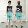 Transfronterizo para el verano de 2025 traje deportivo infantil ropa de baloncesto para hombre ropa de entrenamiento de secado rápido camisetas infantiles al por mayor