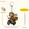 Llavero de Serie de Girasol y Abeja Lindo y Divertido de Amazon Transfronterizo Colgante de Mochila de Margarita Acrílica 2D