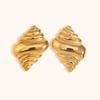Joyería de Moda Transfronteriza Europea y Americana Simple Retro de Alta Gama Acero Inoxidable Chapado en Oro de 18K Cuerda Encerada Aretes de Caracola Collar para Mujer