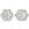 Brincos femininos de alta qualidade, best-sellers transfronteiriços europeus e americanos, com design floral simples cravejado de zircônia, transmitindo uma sensação de luxo leve e sofisticação.