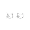 Brincos de Gato Kt Animal em Prata de Lei S925 Banhados a Ouro 18K, Acessórios de Orelha Versáteis Fofos da Moda, Mesmo Estilo que no Xiaohongshu