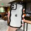 Adecuado para Apple 18 Simple Transparente Funda para Teléfono Móvil Iphone17 Color Puro 16 Borde con Patrón Ondulado 14 Suave 13 Anticaídas 15