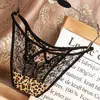 Serie Leopardo seda de hielo sexy encaje ropa interior para mujer suave y cómoda entrepierna de algodón cintura media-baja fabricantes de ropa interior para mujer