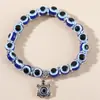 Amazon Explosiones Pulsera Ojo de Diablo Mariposa Elefante Mano de Fátima Colgante Resina Cuenta Redonda Pulsera Ojo Azul