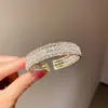 Pulseira Redonda de Aço Titânio Totalmente Cravejada em Diamante Estilo Francês, Pulseira Simples e Fashion de Luxo Leve, Senso de Design, Joia Versátil e Única para Públicos de Nicho