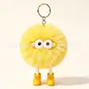 Colgantes de pompones de colores, dijes para bolso de piel sintética de conejo, llaveros de dibujos animados, pequeños accesorios de peluche y decoraciones para llaves de coche
