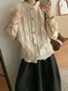 Chaleco de Punto Bordado Tridimensional de Alta Resistencia Vintage, Chaqueta sin Mangas Oversize, Ropa en Capas Estilo Mori, Chaleco de Cuello Redondo Estilo Japonés, Corte Holgado y Relajado