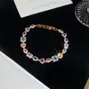 Pulsera de Verano Colorida con Cierre Exquisito de Circonita Ovalada Dopamina con Diseño Único, Joyería de Moda para Mujer