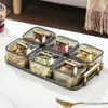 Prato de Frutas Levemente Luxuoso, Sala de Estar, Mesa de Centro Doméstica, Prato de Exibição para Lanches, Caixa de Armazenamento de Doces, Prato para Nozes e Frutas Secas com Compartimentos