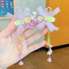 Horquilla antigua para niña, horquilla con lazo de hada, accesorios para el cabello con borlas, estilo chino antiguo